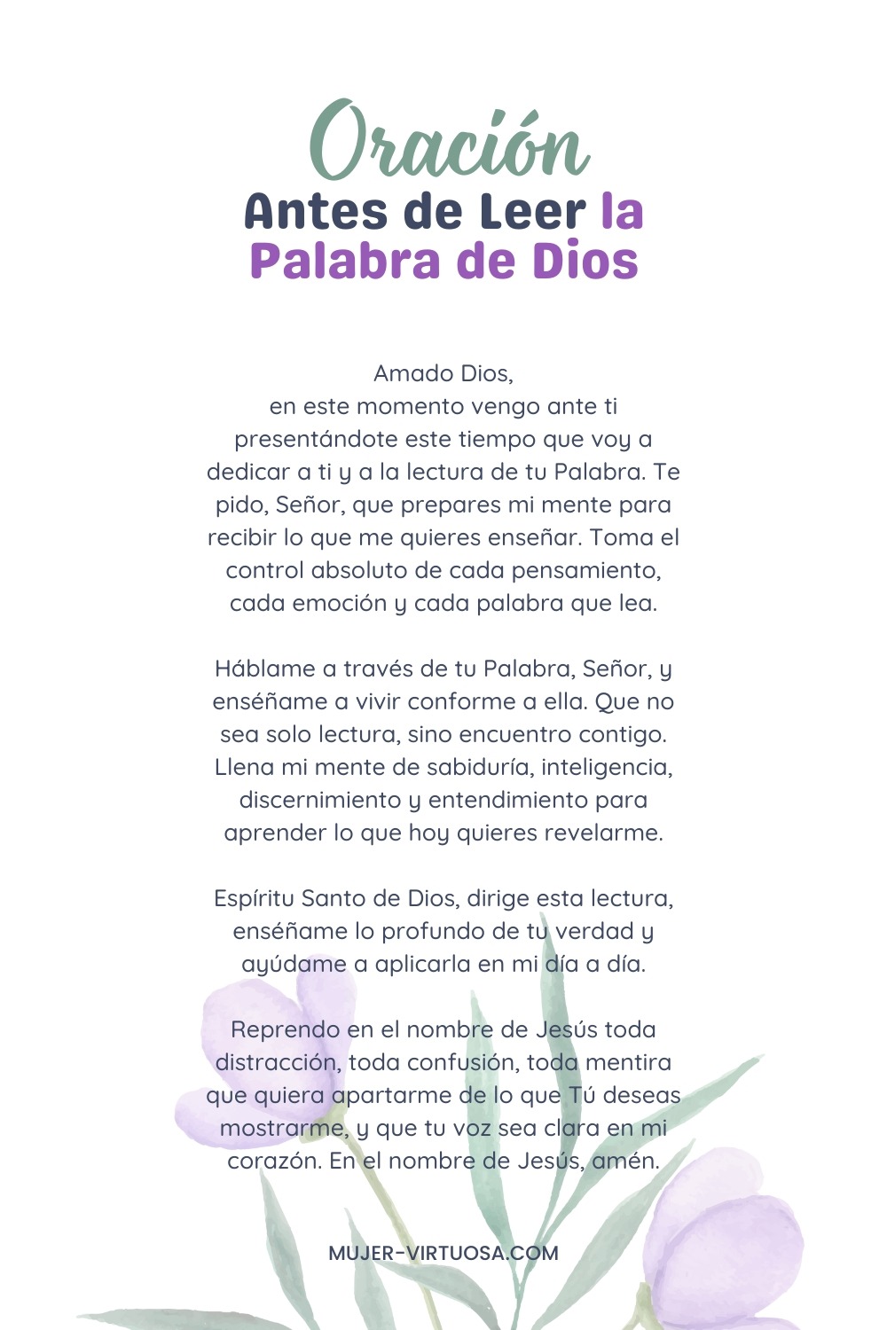 Oración para invitar al Espíritu Santo a guiar la lectura bíblica y abrir el entendimiento a la verdad de Dios.