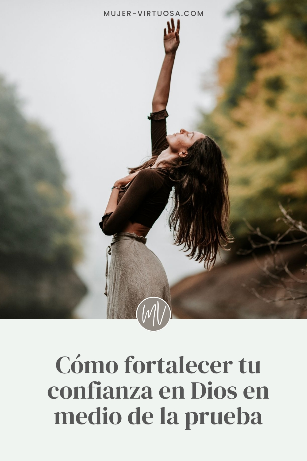 Pin de Pinterest sobre cómo aprender a confiar en Dios en medio de la prueba, un estudio bíblico basado en Salmo 144:1-2 que enseña a depender de Su poder y permanecer firme en la fe.